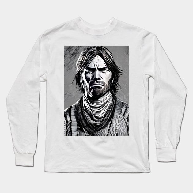 Red Dead Redemption - Outlaw Portrait Long Sleeve T-Shirt by AfroMatic